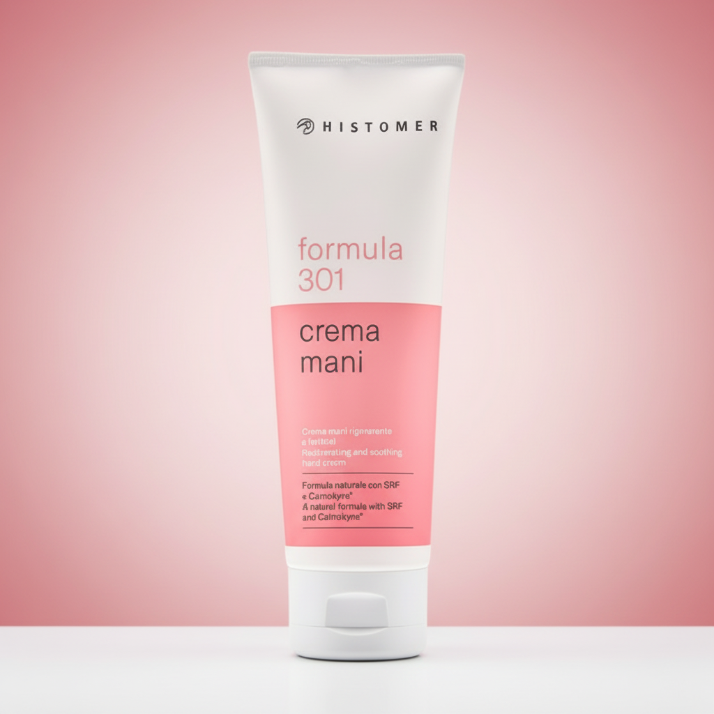 Hand cream with pink gradient background