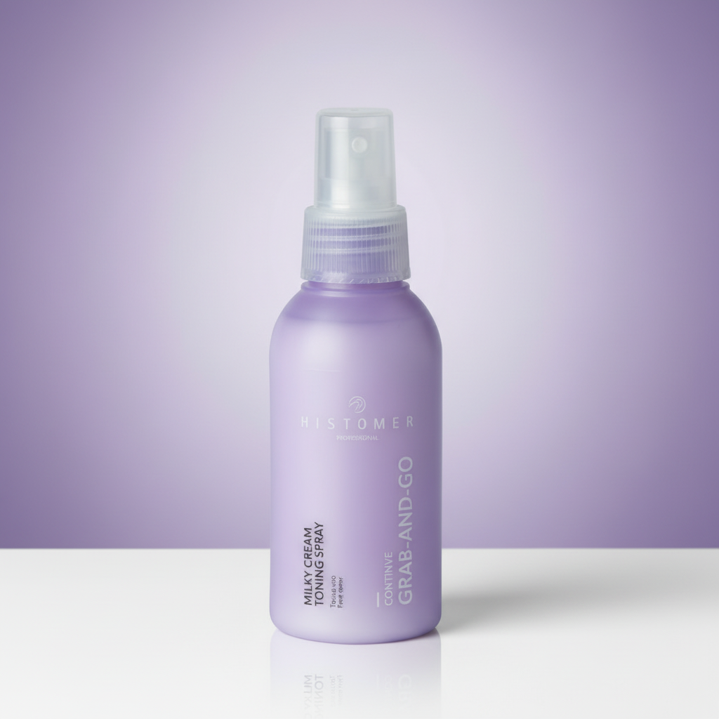 Toning spray with purple gradient background